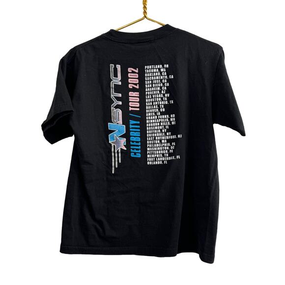 Vintage Y2K NSync Celebrity 2002 Tour T-shirt Graphic Tee Cygnus Tag Size M - Picture 2 of 4